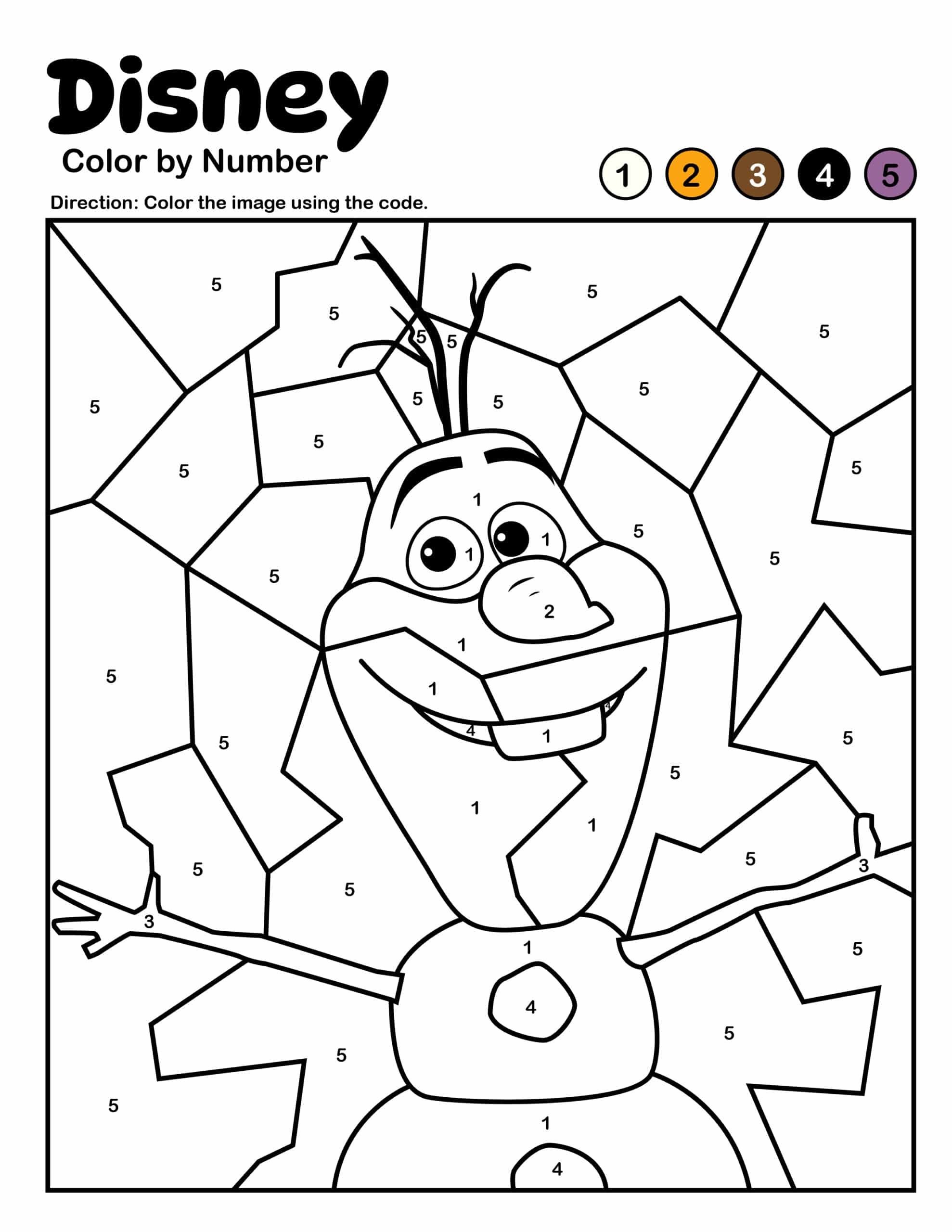 Free Disney Color by Number Pages For Kids Kids Activity Zone