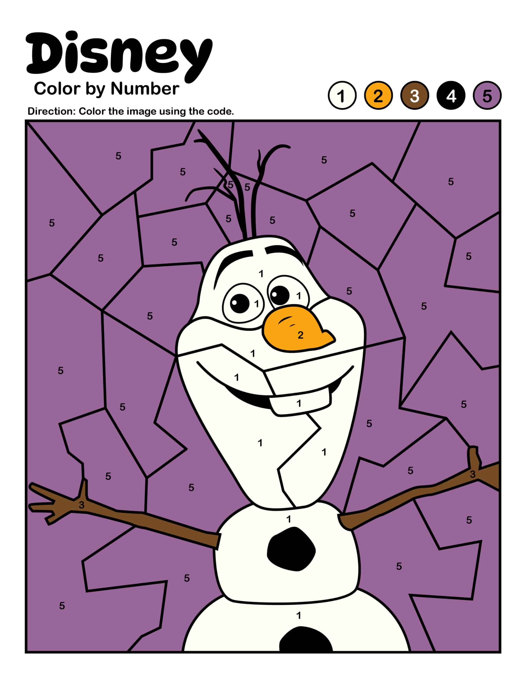 frozen color by number frozen color by number