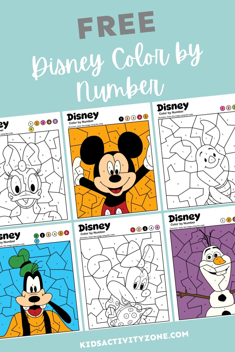 disney color by number pdf free download