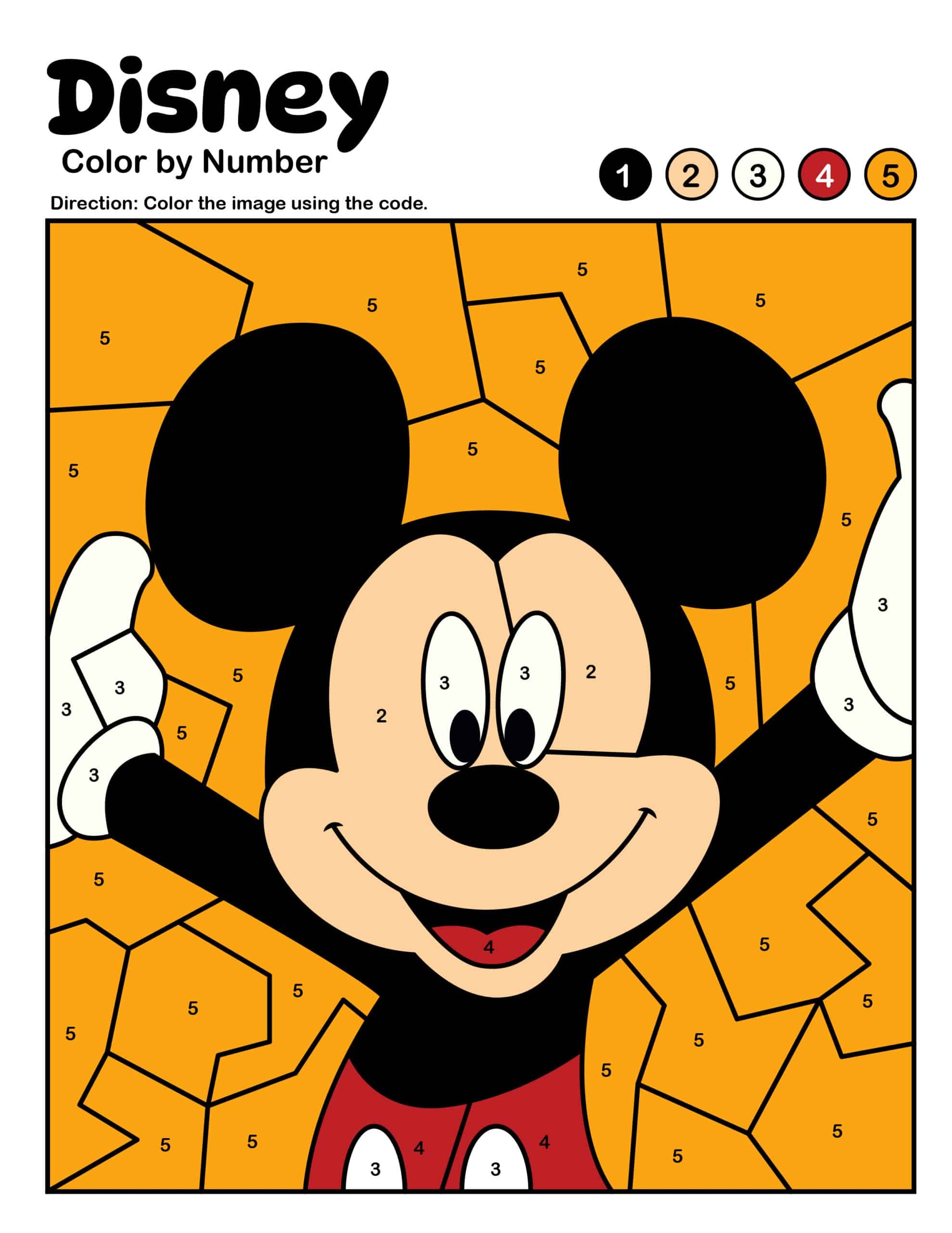 Free Disney Color by Number Pages For Kids Kids Activity Zone