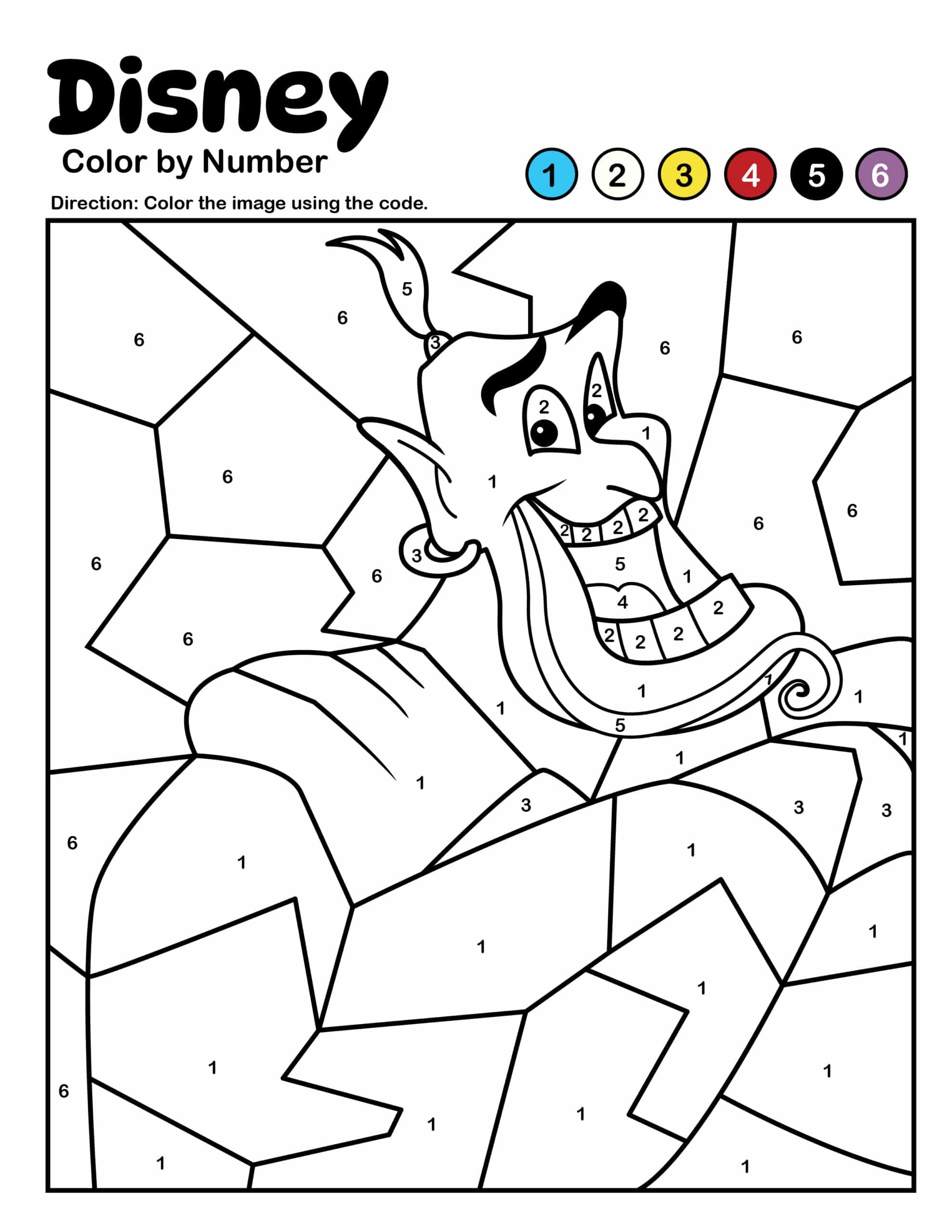 Free Disney Color by Number Pages For Kids Kids Activity Zone
