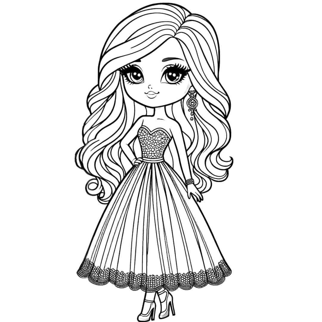 barbie princesses coloring pages