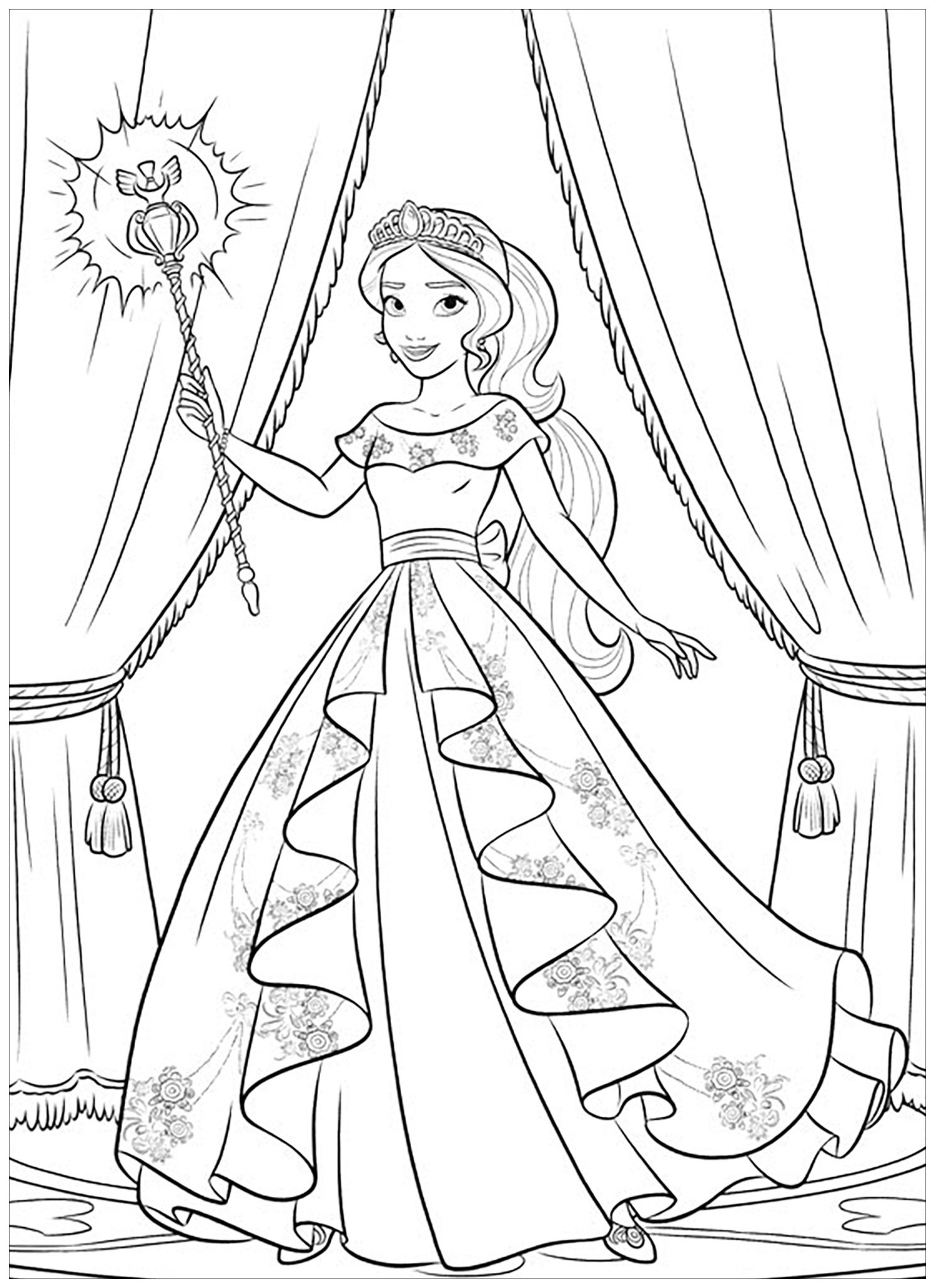 Free Drawing Of Elena Avalor To Download And Color Elena Avalor Coloring Pages