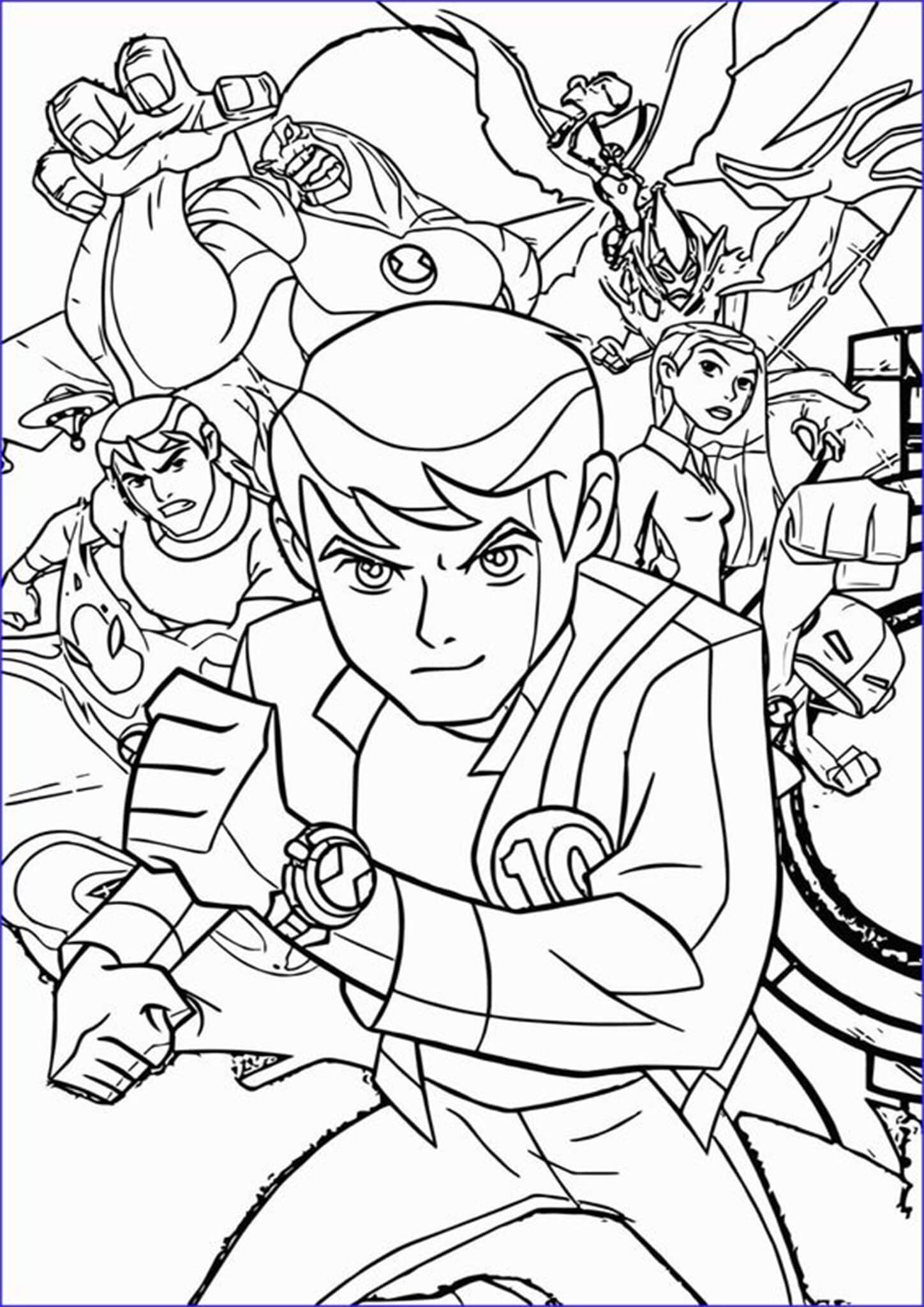 Free Easy To Print Ben 10 Coloring Pages Tulamama