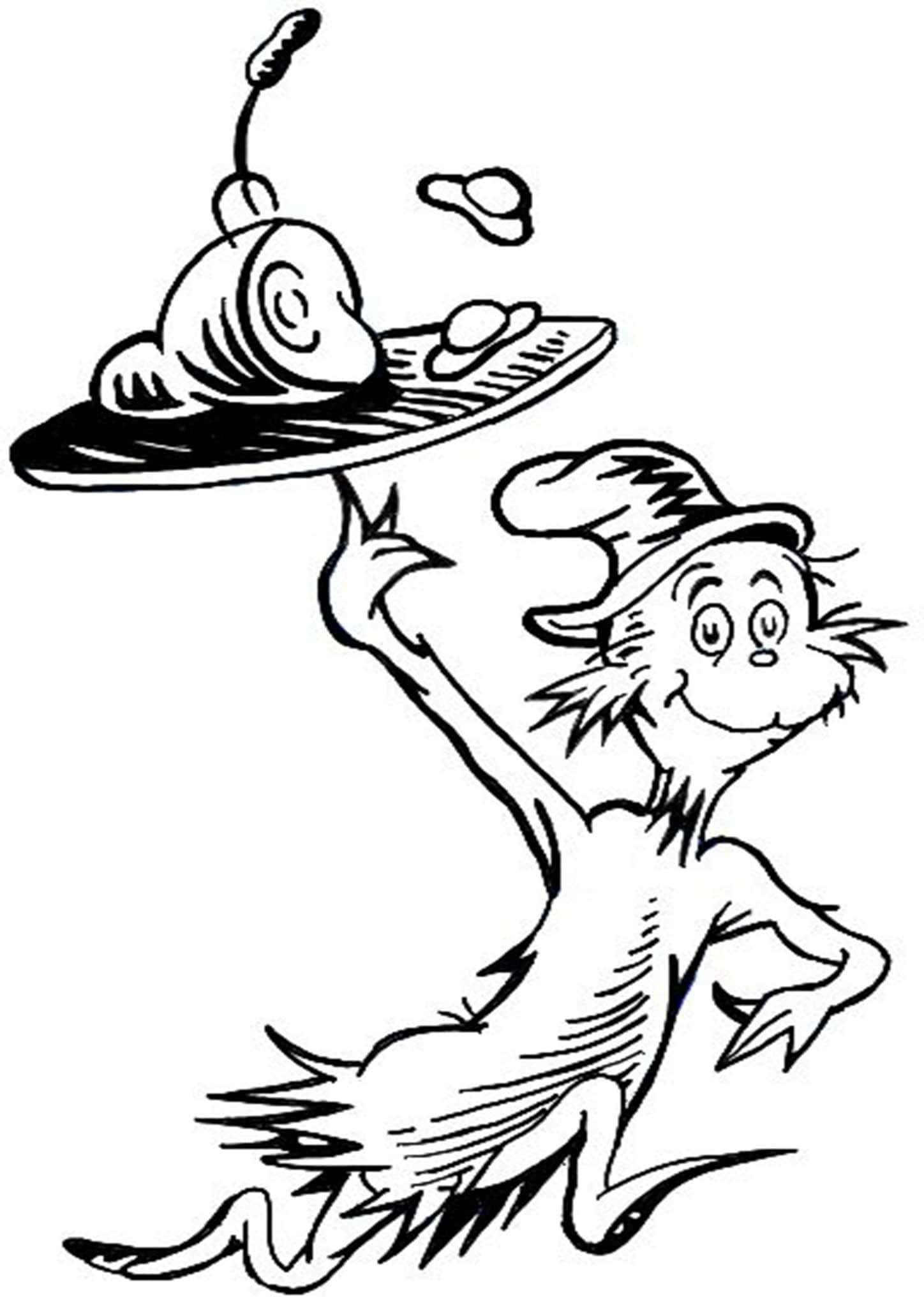 Free Easy To Print Cat In The Hat Coloring Pages Tulamama