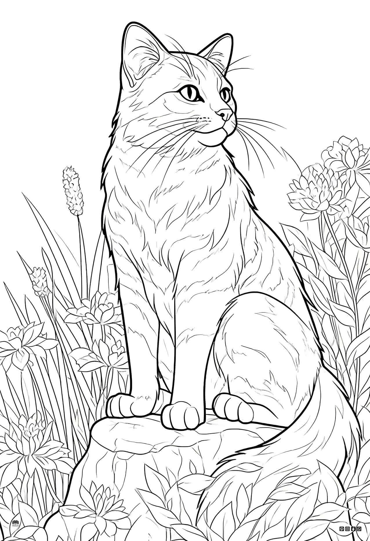 Free Elegant Cat Coloring Page Infinite Visibility