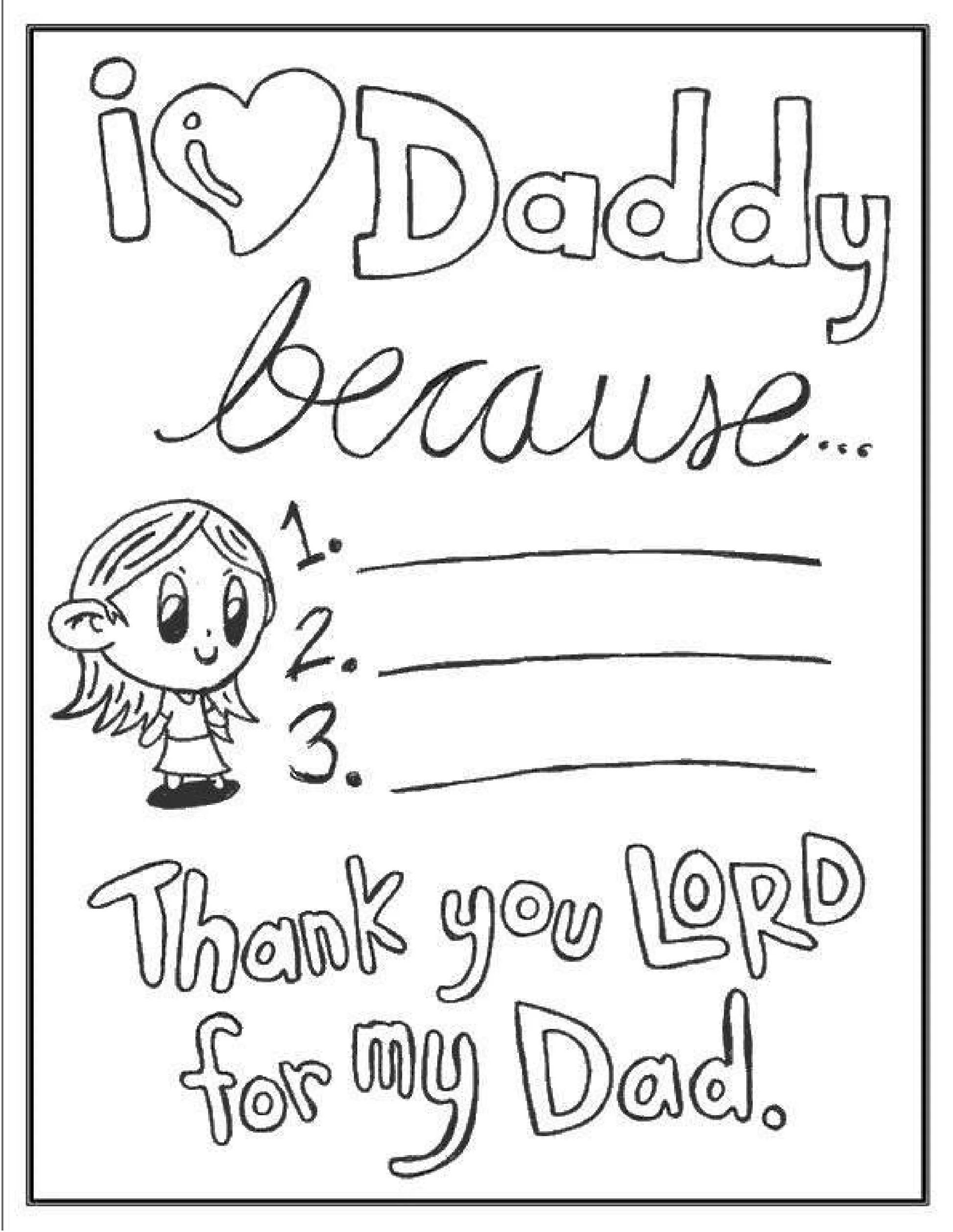 Free Father s Day Coloring Book 7 Pages Sunday School Store