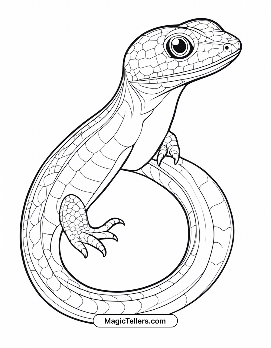 Free Glass Lizard Coloring Page Printable PDF MagicTellers