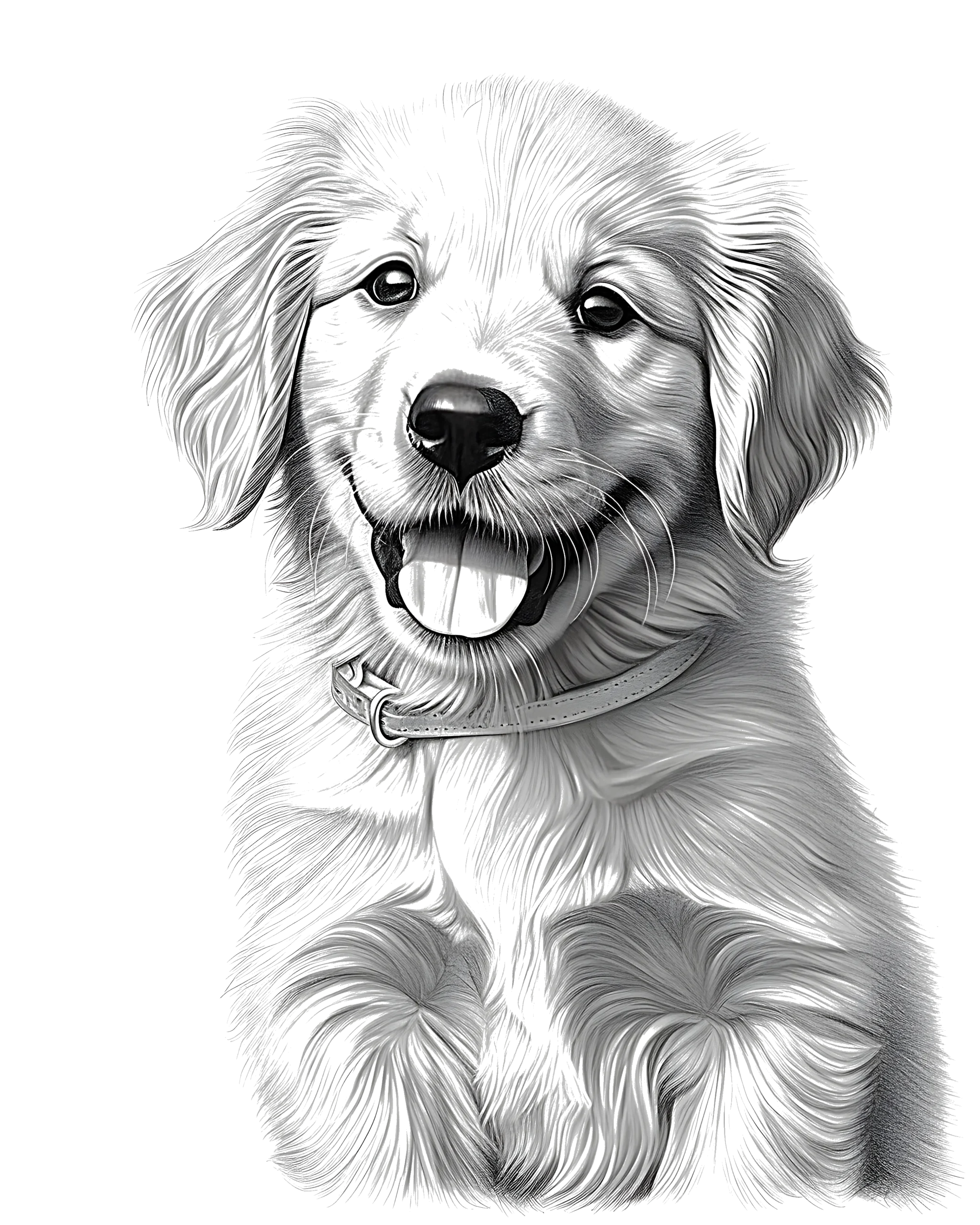 Free Golden Retriever Coloring Page Printable PDF DaVinci In You Davinci In You