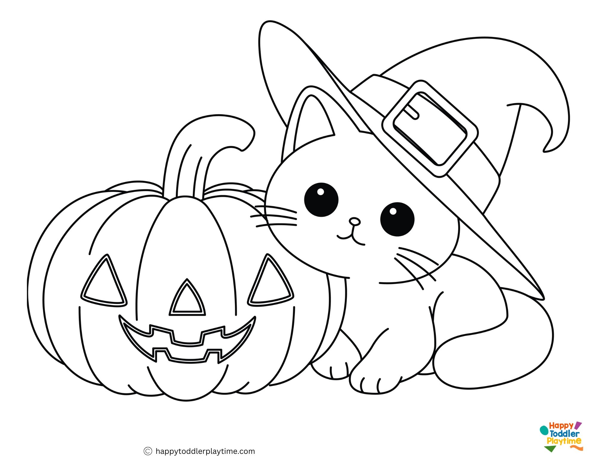 Free Halloween Cat Coloring Pages Happy Toddler Playtime