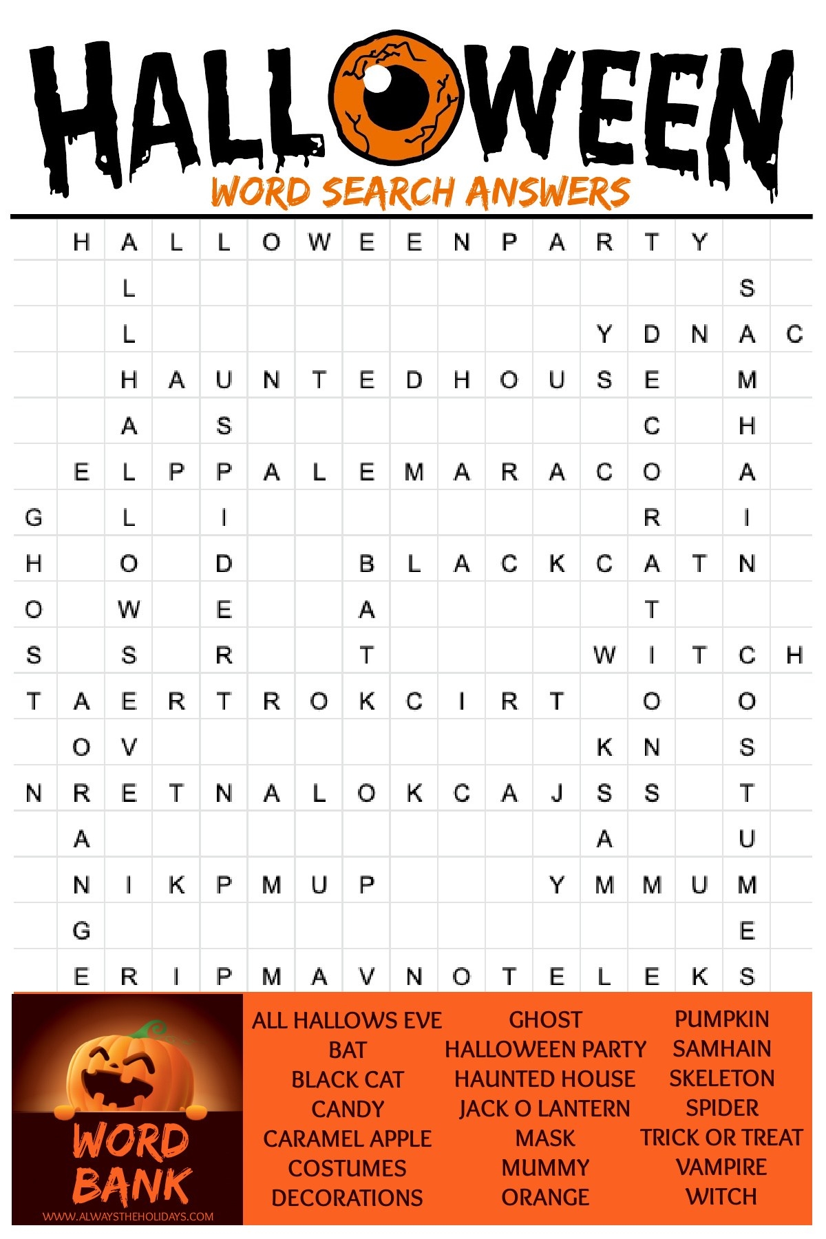 halloween free printable word searches