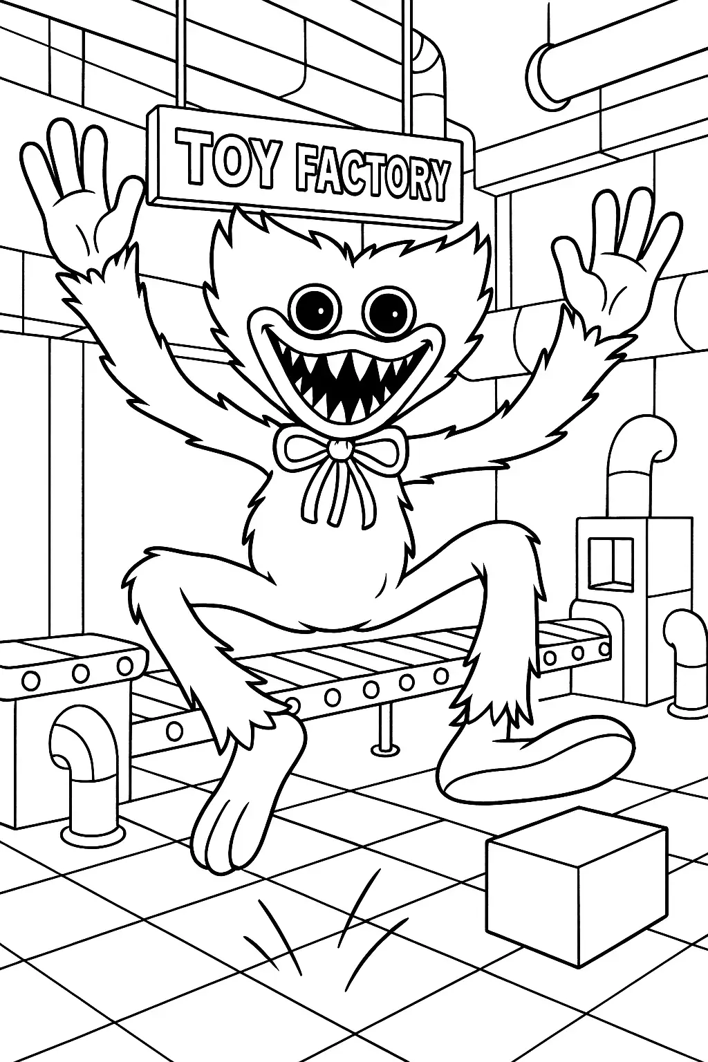 huggy wuggy coloring page huggy wuggy coloring page