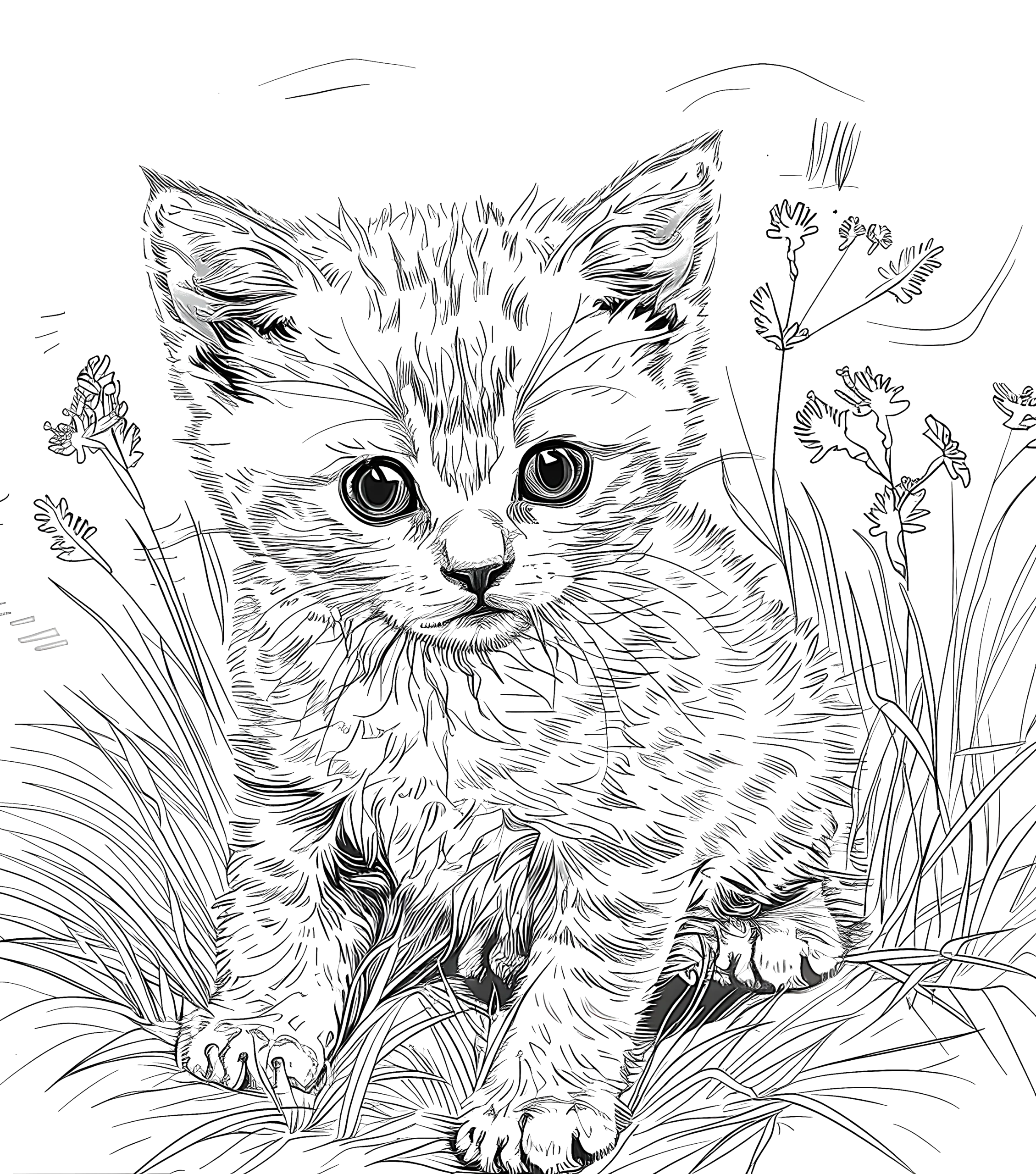 Free Kitten Coloring Page Printable PDF DaVinci In You Davinci In You