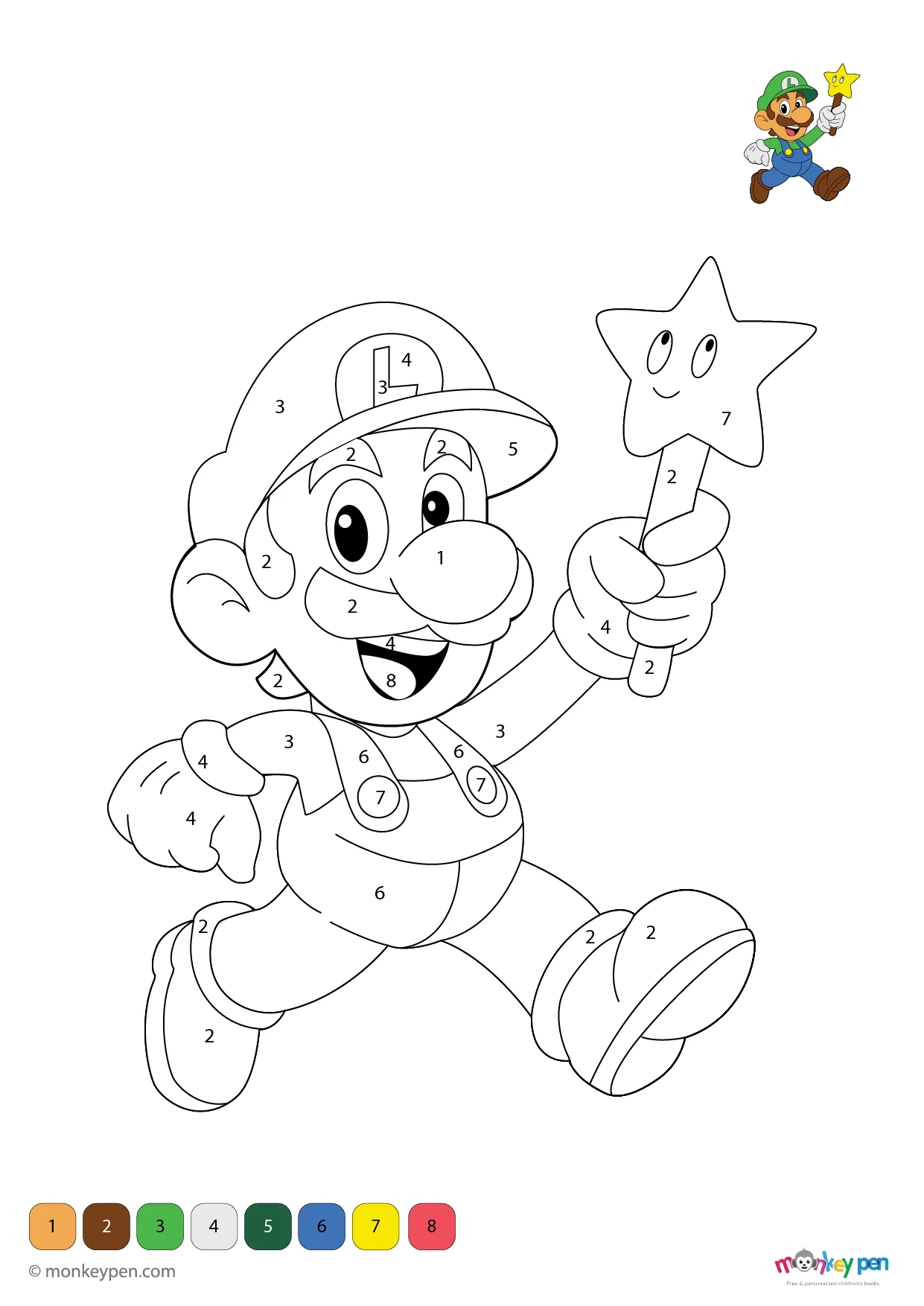 luigi mario coloring pages