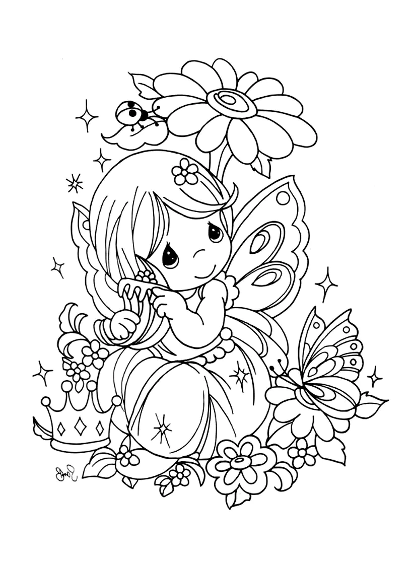 Free Precious Moments Coloring Page Precious Time Coloring Pages
