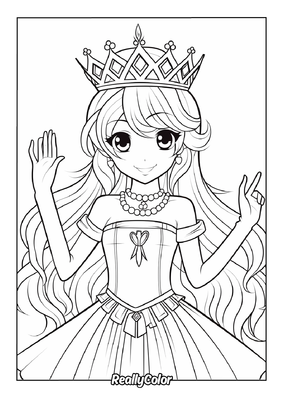 Free Printable Anime Princess Coloring Pages