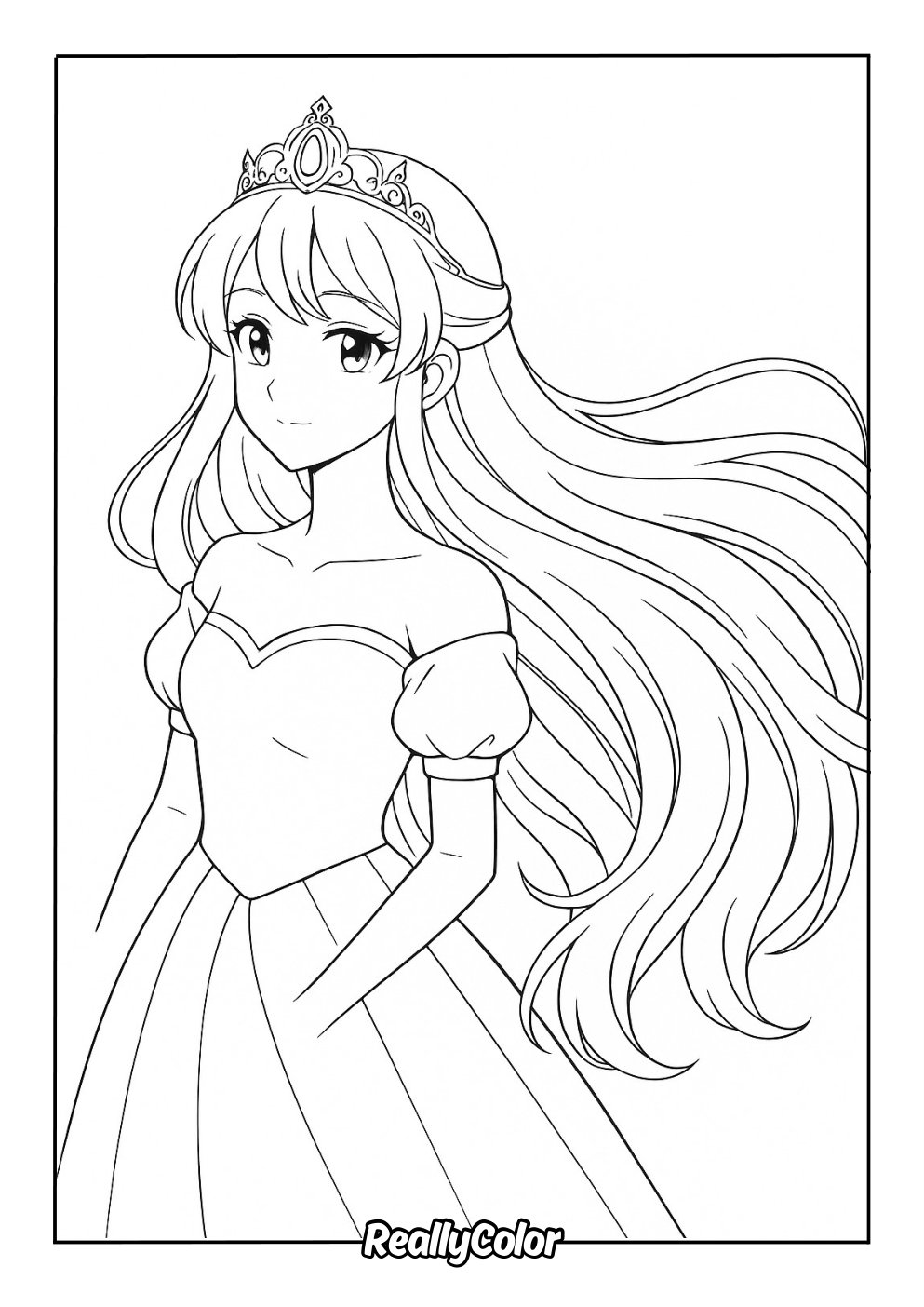 Free Printable Anime Princess Coloring Pages