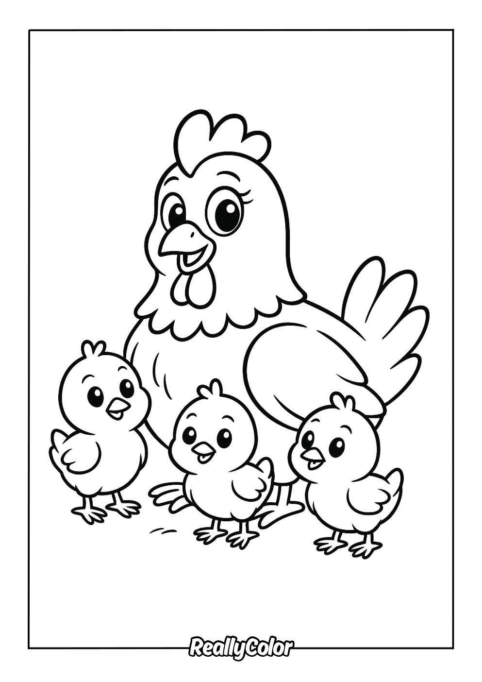 colouring pages of chickens