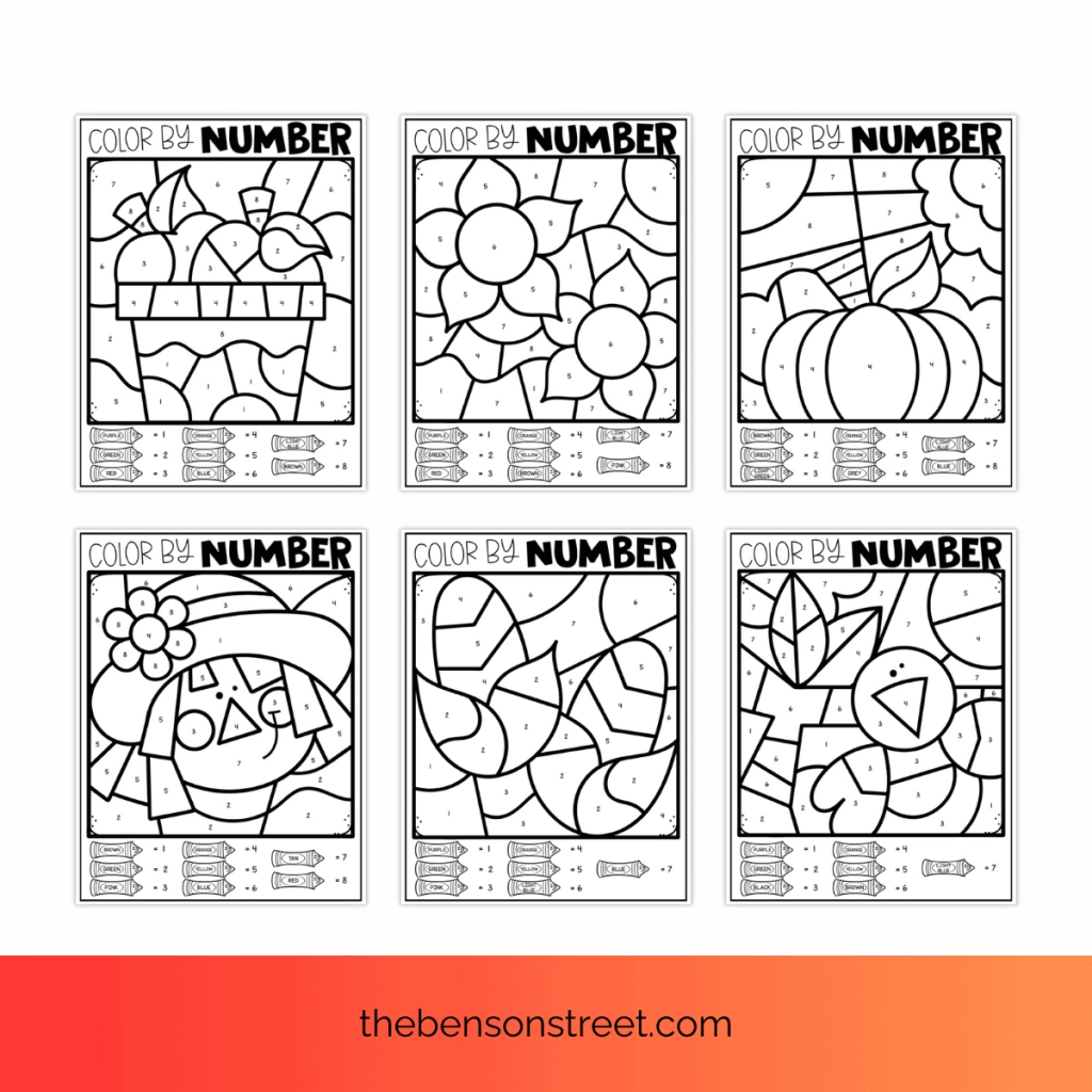 free color by number sheets