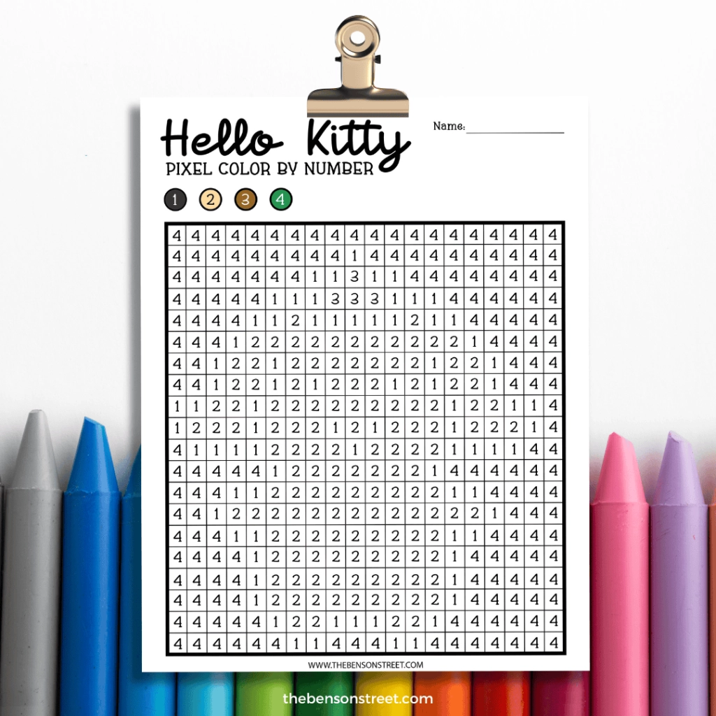 Free Printable Color By Number Hello Kitty Coloring Pages The Benson Street Free Printable Color By Number Hello Kitty Coloring Pages The Benson Street