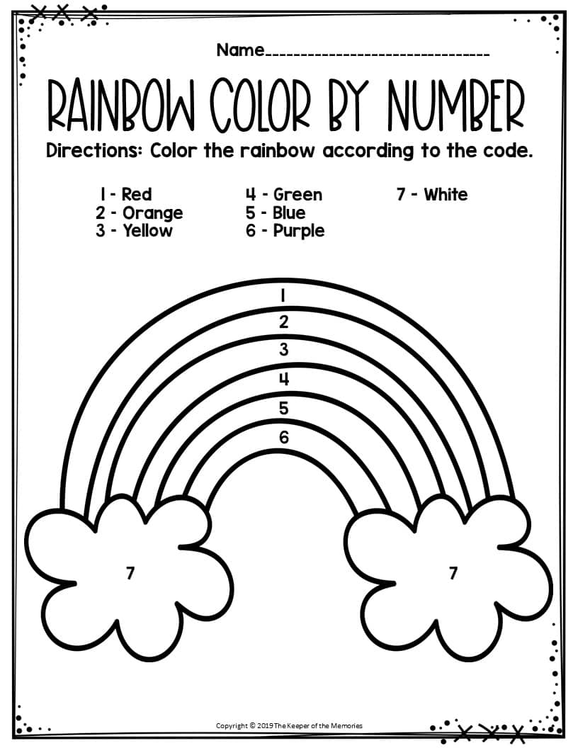 rainbow color by number rainbow color by number