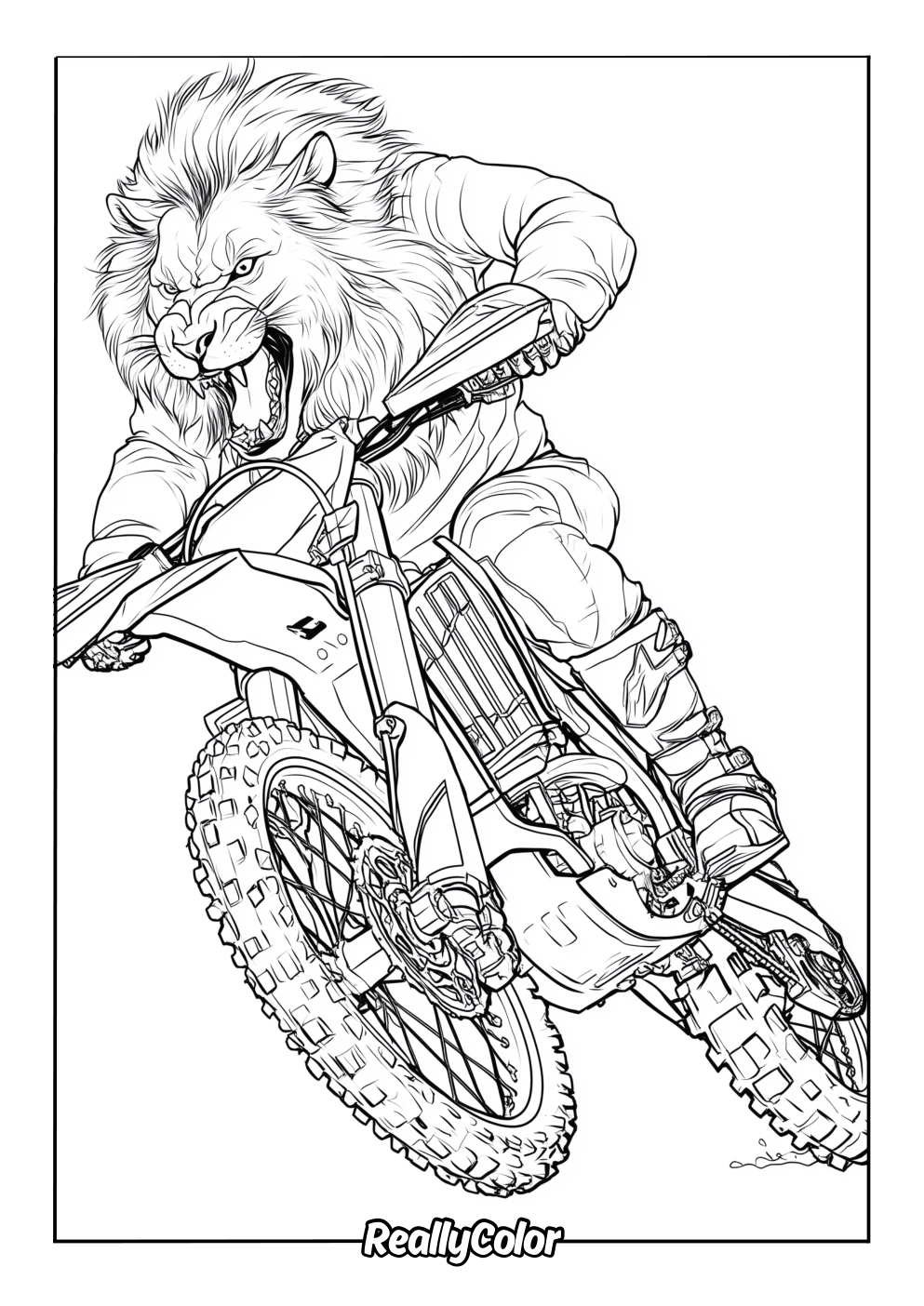dirt bike coloring page