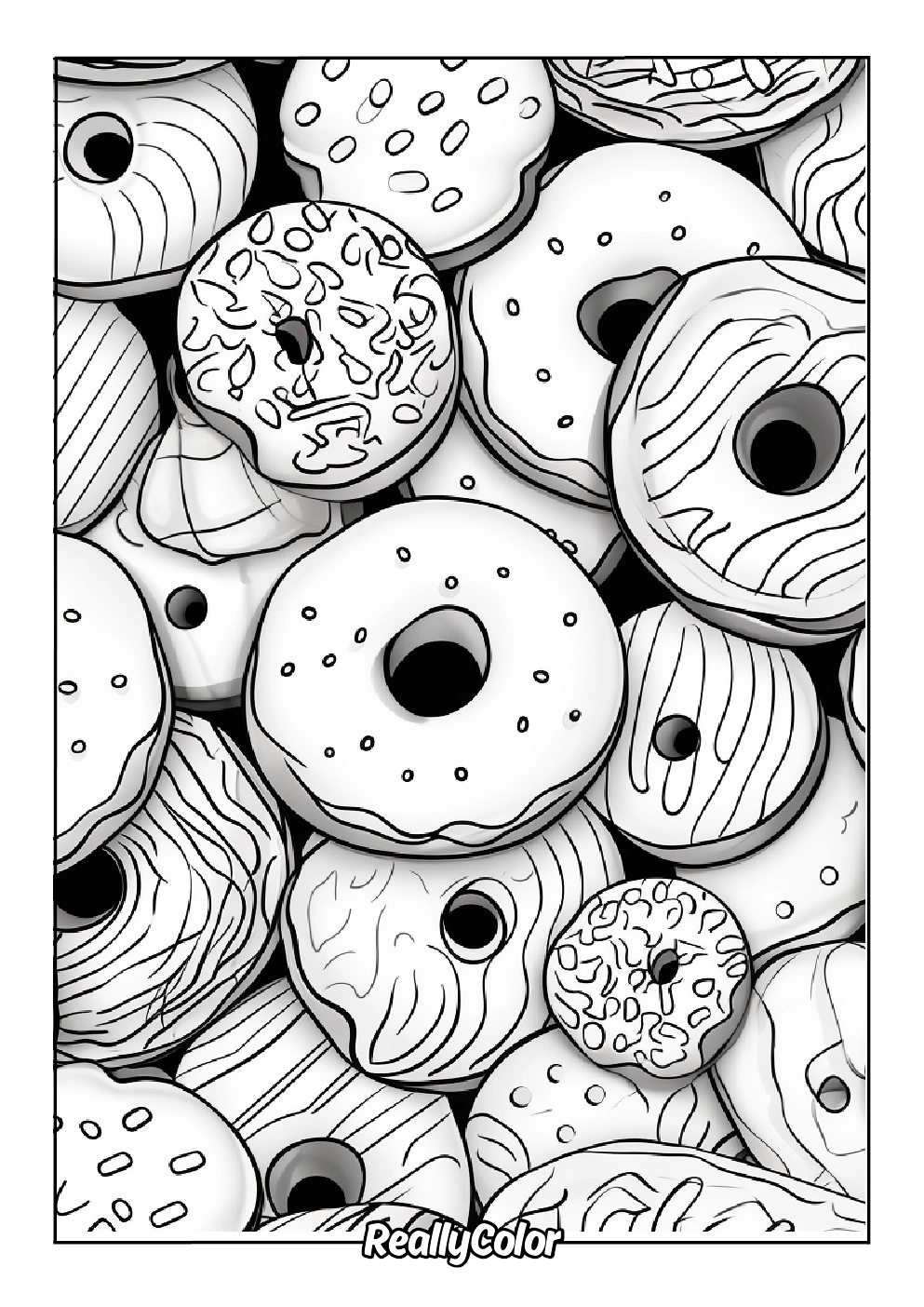 Free Printable Donut Coloring Pages