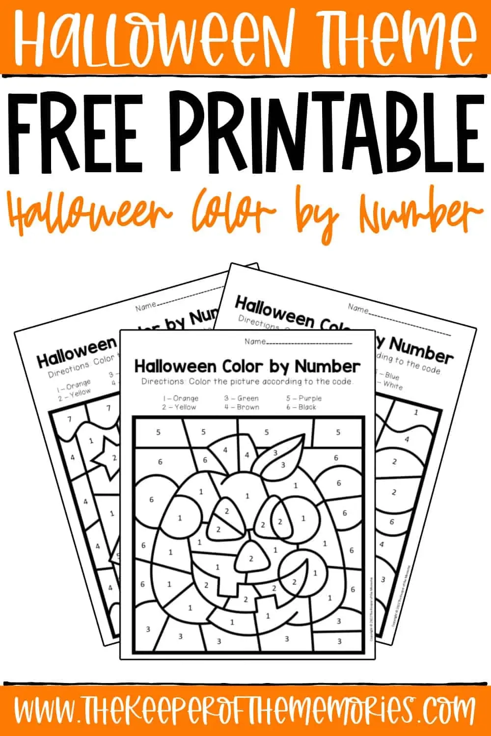 halloween color by number free printables halloween color by number free printables