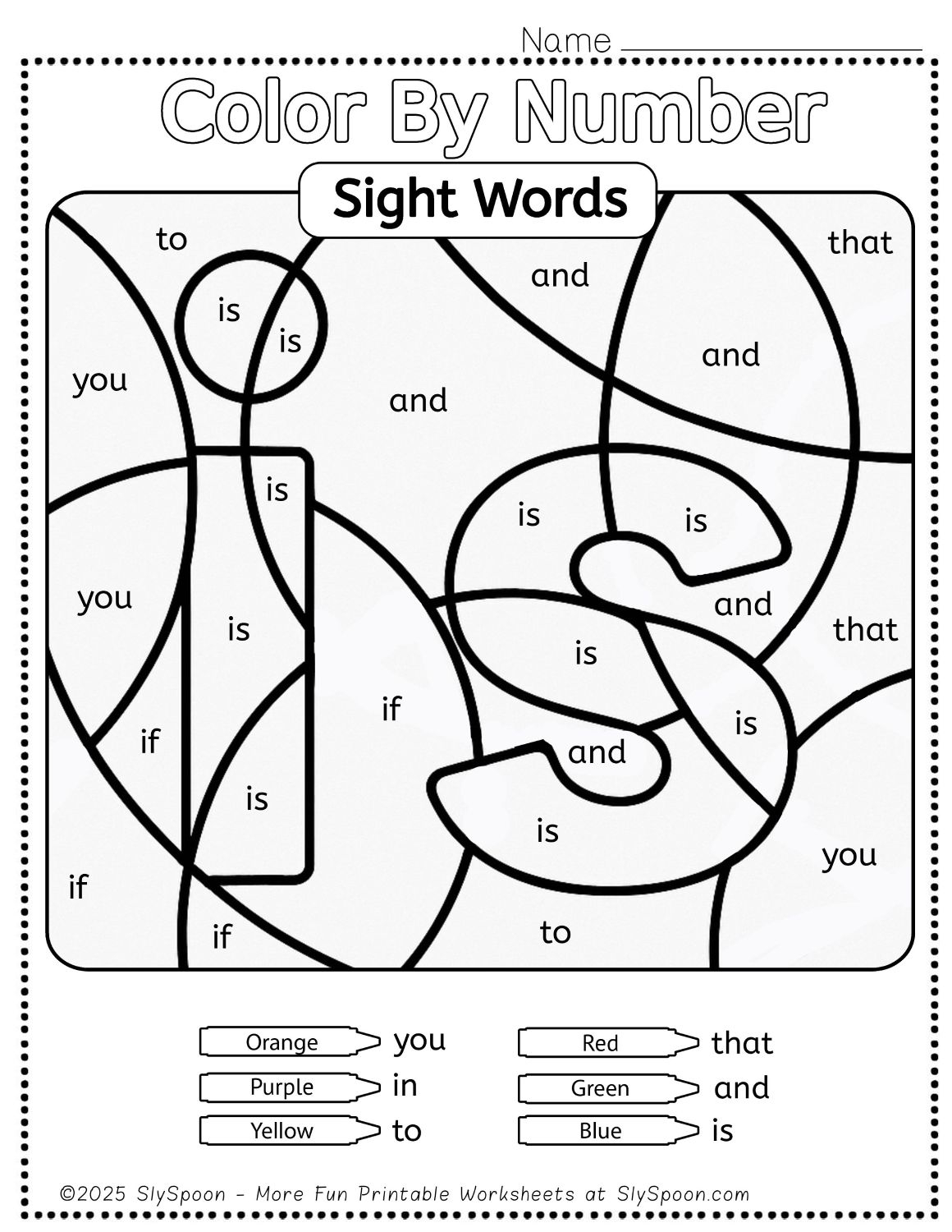Free Printable Is Sight Word Worksheets For Kindergarten First Grade Sly Spoon