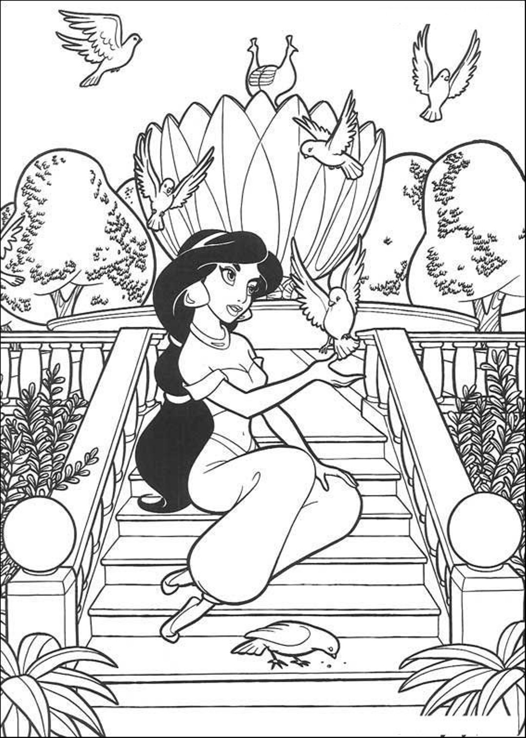 disney princess jasmine coloring pages