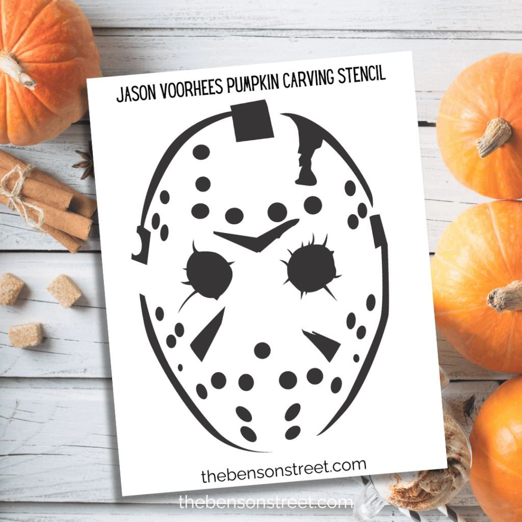 FREE Printable Jason Voorhees Pumpkin Stencil Mask Pattern The Benson Street