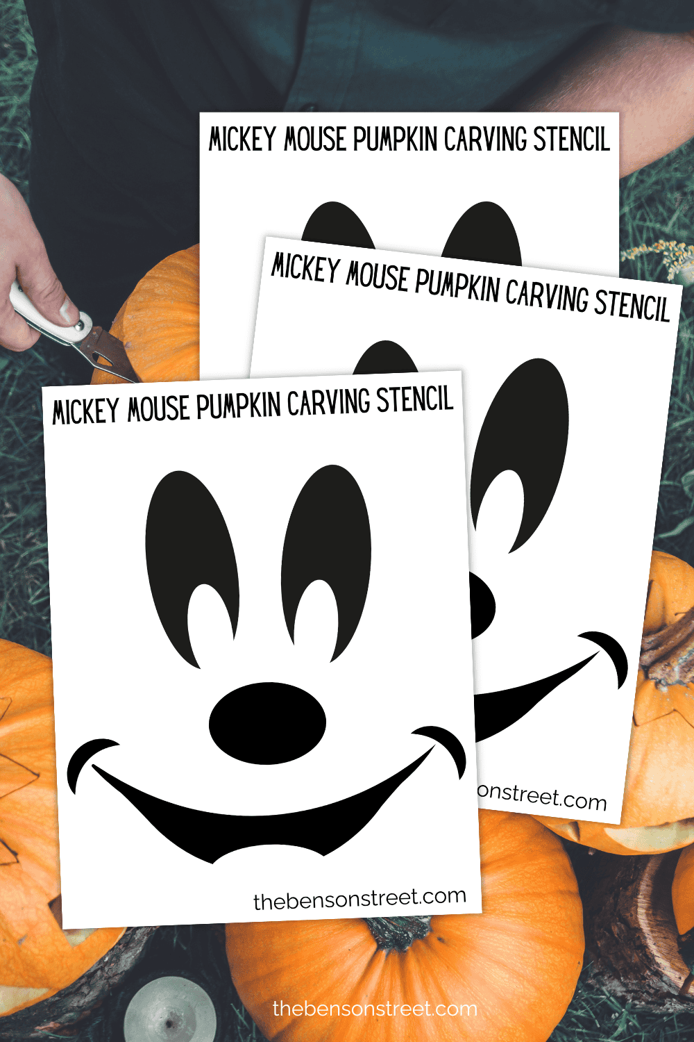 Free Printable Mickey Mouse Pumpkin Carving Stencil The Benson Street