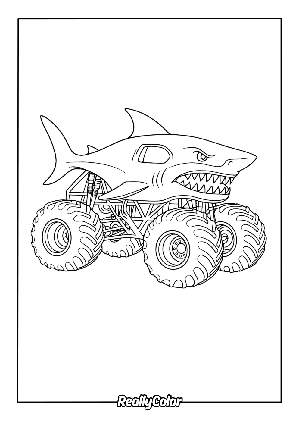 monster truck images to color