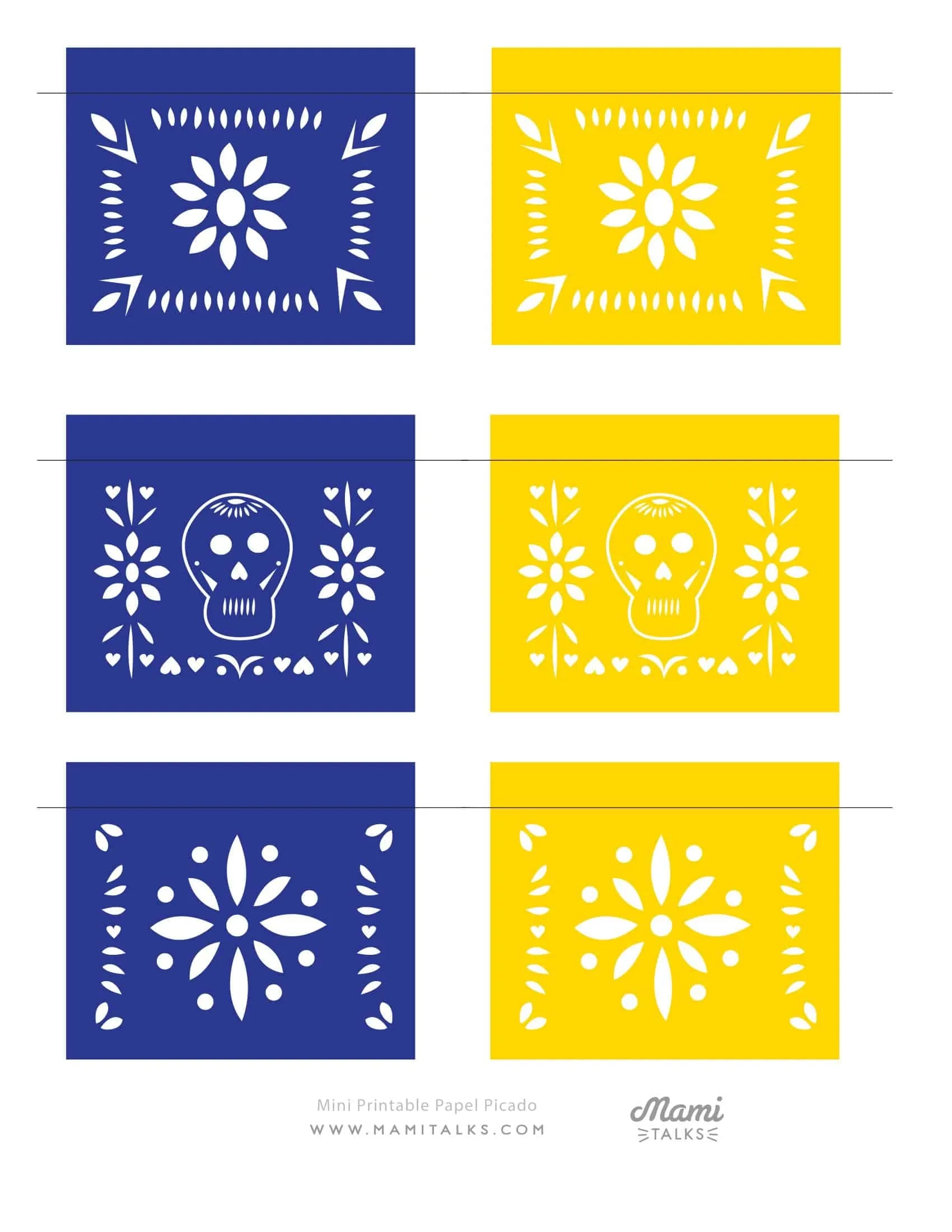 Free Printable Papel Picado Templates Mexican Banner PDF 