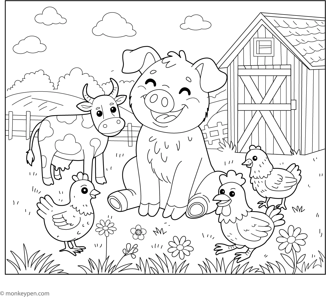 free coloring pages farm animals