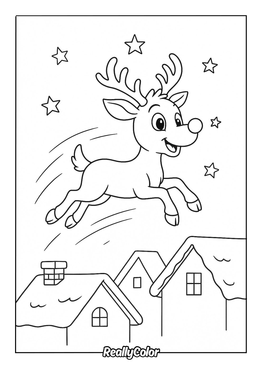 rudolph reindeer coloring page