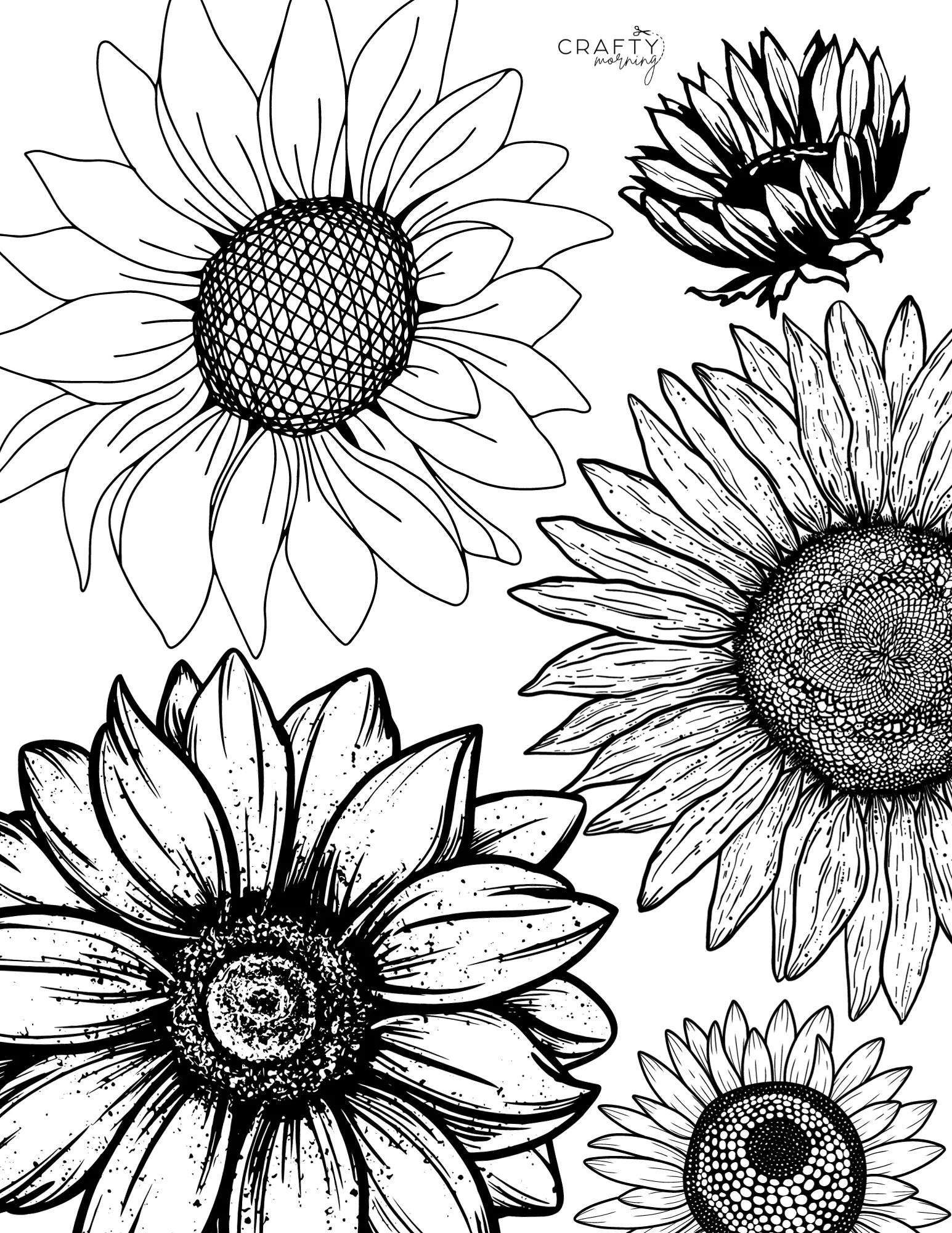 coloring picture of a sunflower