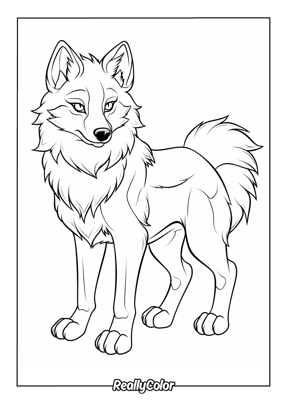 Free Printable Wolf Anime Coloring Pages