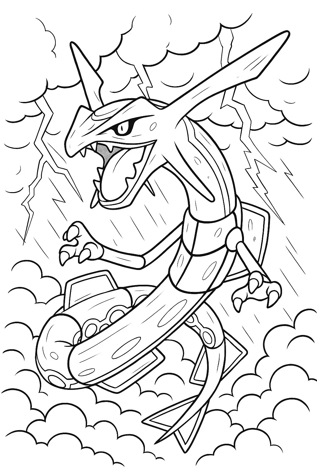 rayquaza pokemon coloring page