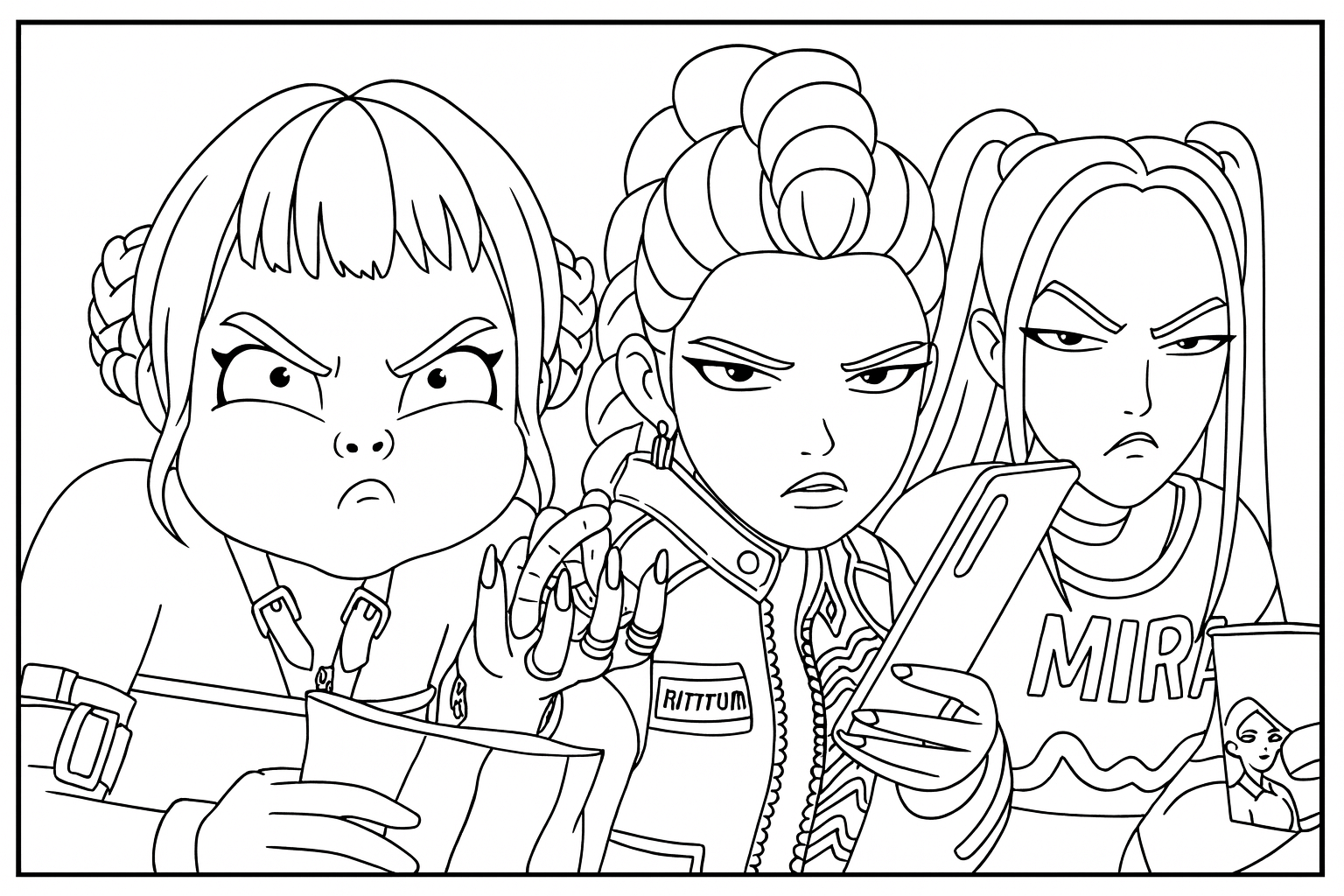k-pop demon hunter coloring pages