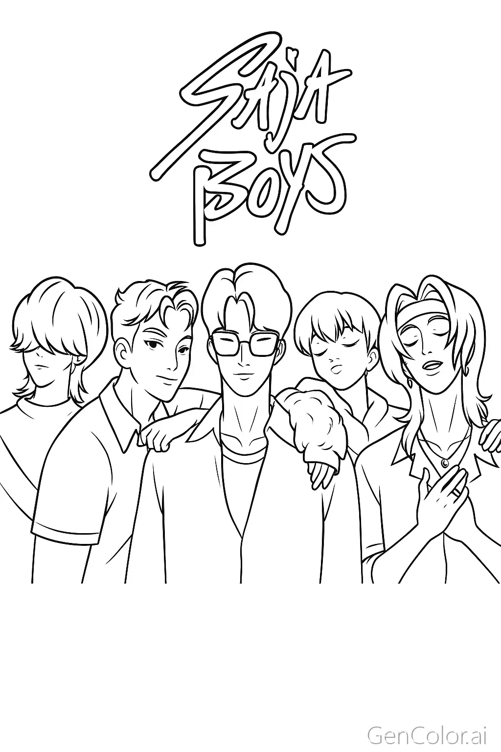 saja boys coloring page