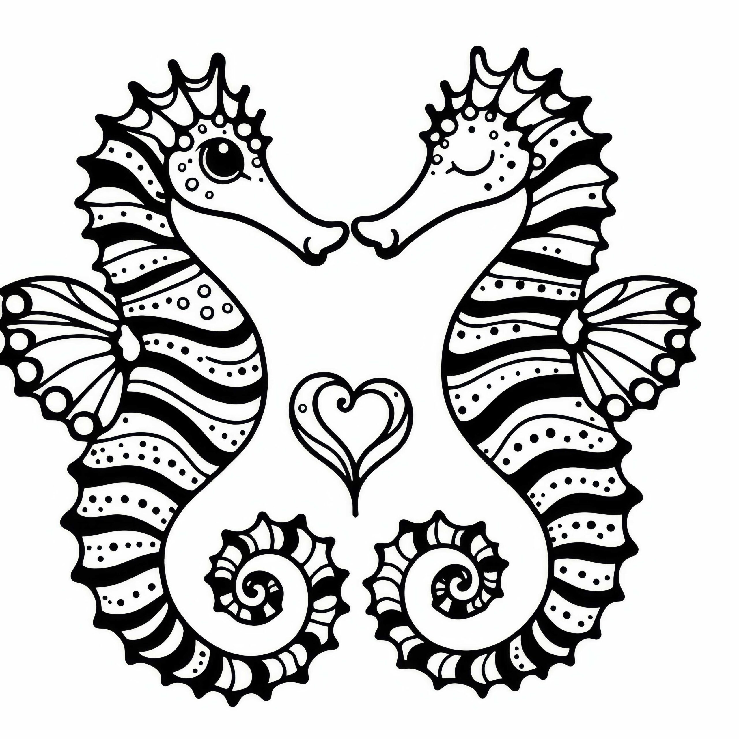 Free Seahorse Coloring Page