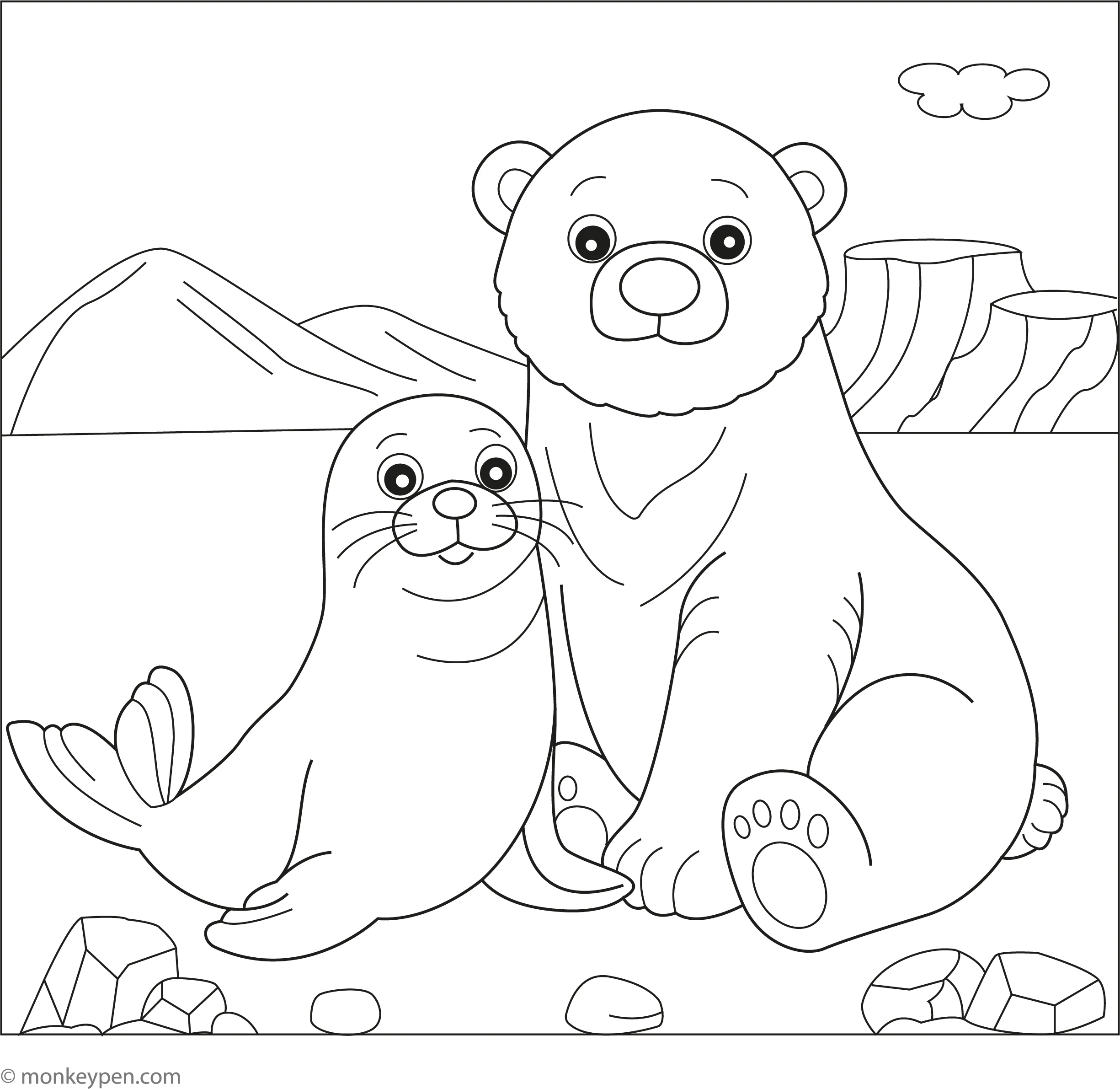 Free Seal And Polar Bear Coloring Pages Printable For Kids Free Seal And Polar Bear Coloring Pages Printable For Kids
