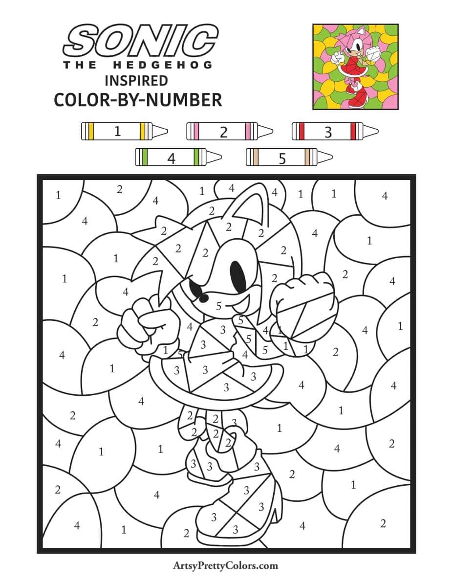 Free Sonic Color By Number Printables Artsy Pretty Colors