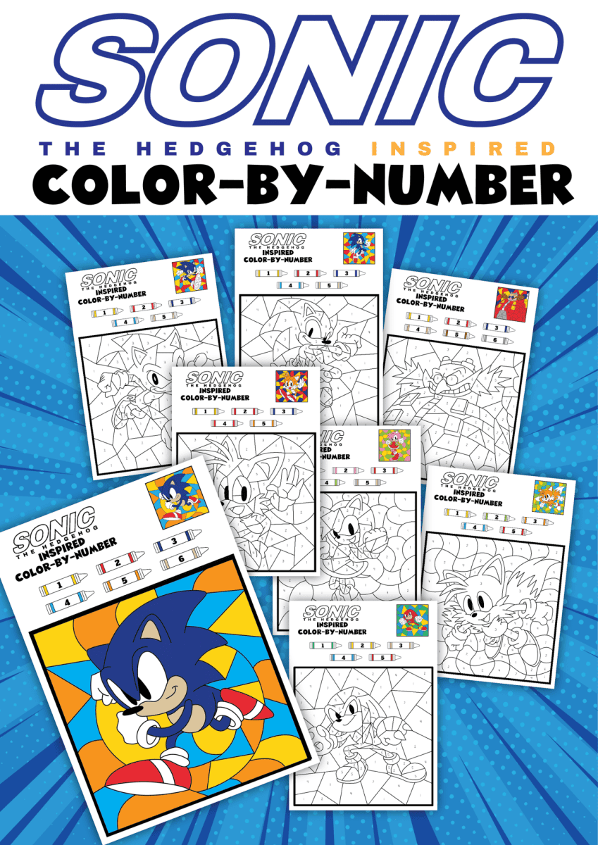 Free Sonic Color By Number Printables Artsy Pretty Colors