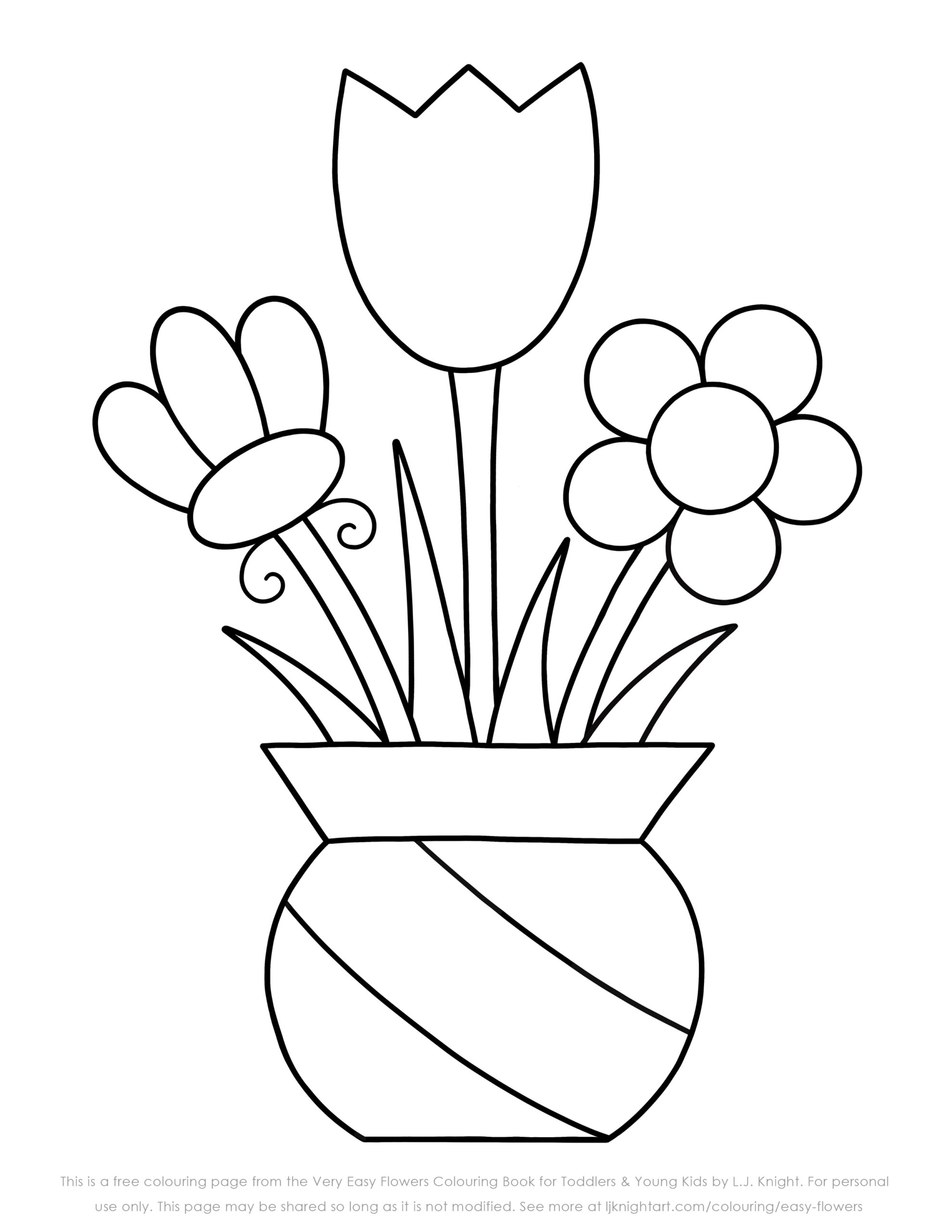 easy flower coloring pages easy flower coloring pages