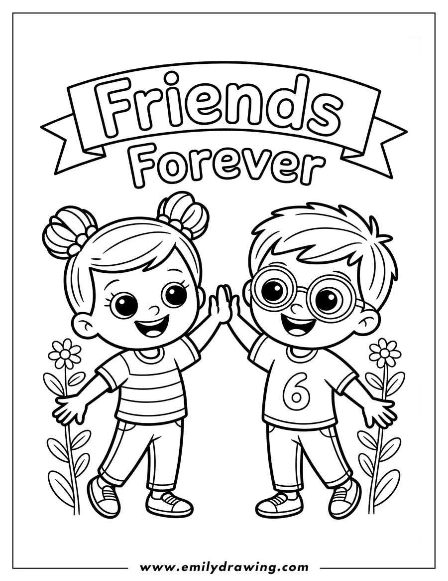 Friends Coloring Page Emily Drawing