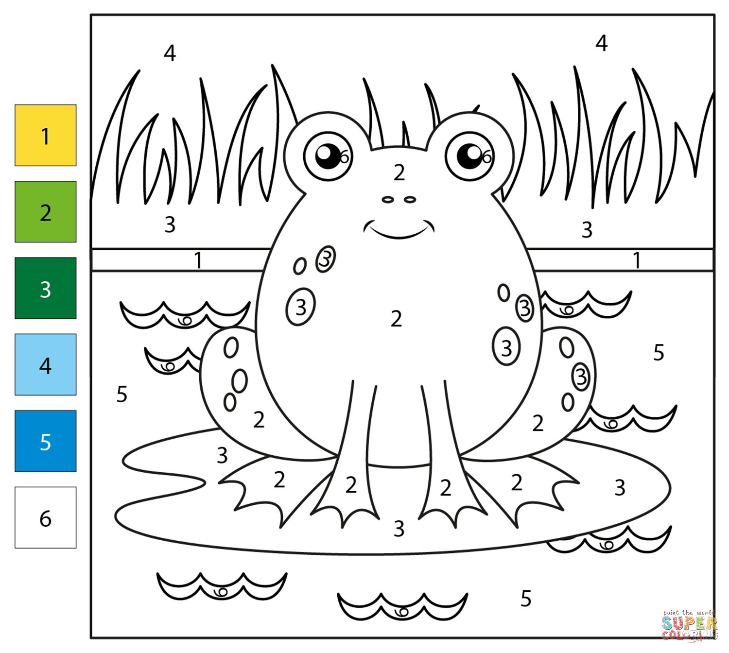 Frog Color By Number Coloring Page Free Printable Frog Color By Number Coloring Page Free Printable