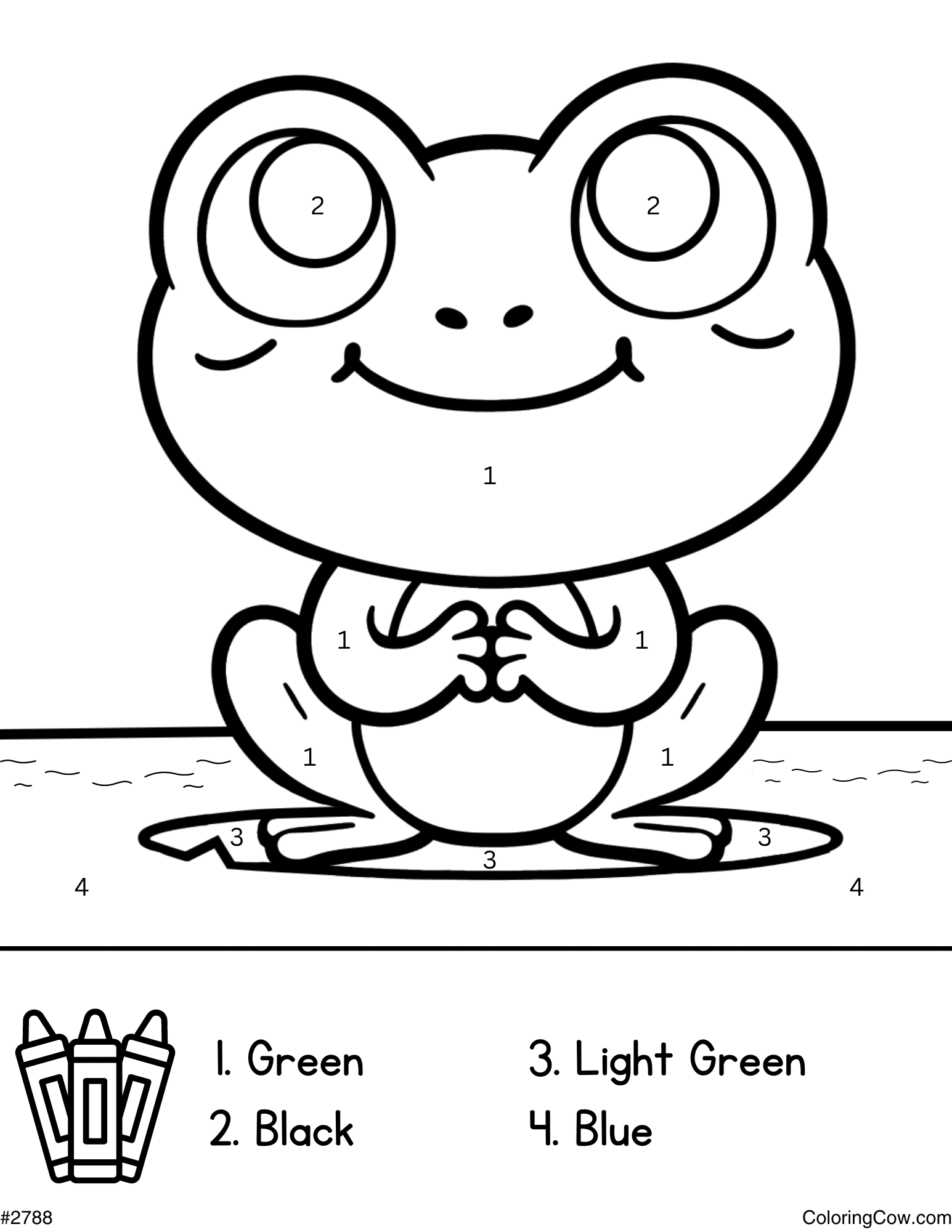 Frog Color By Number Coloring Page Frog Color By Number Coloring Page
