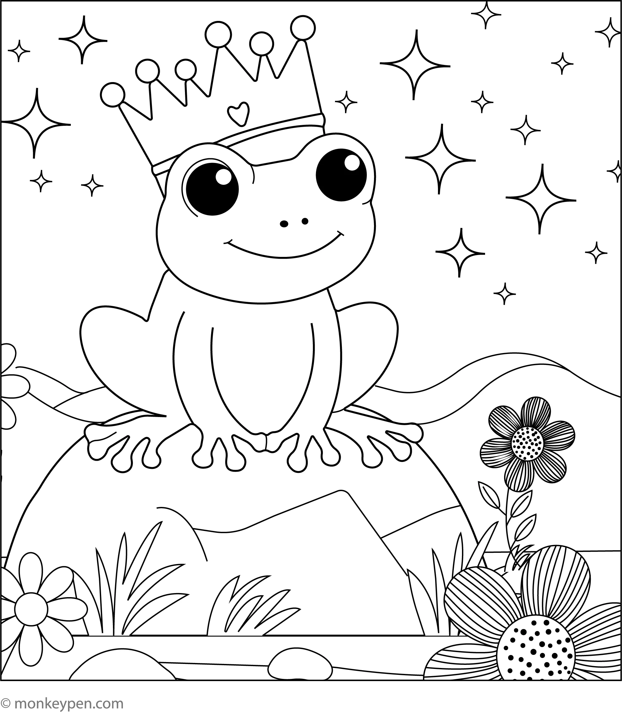 coloring book pages of frogs